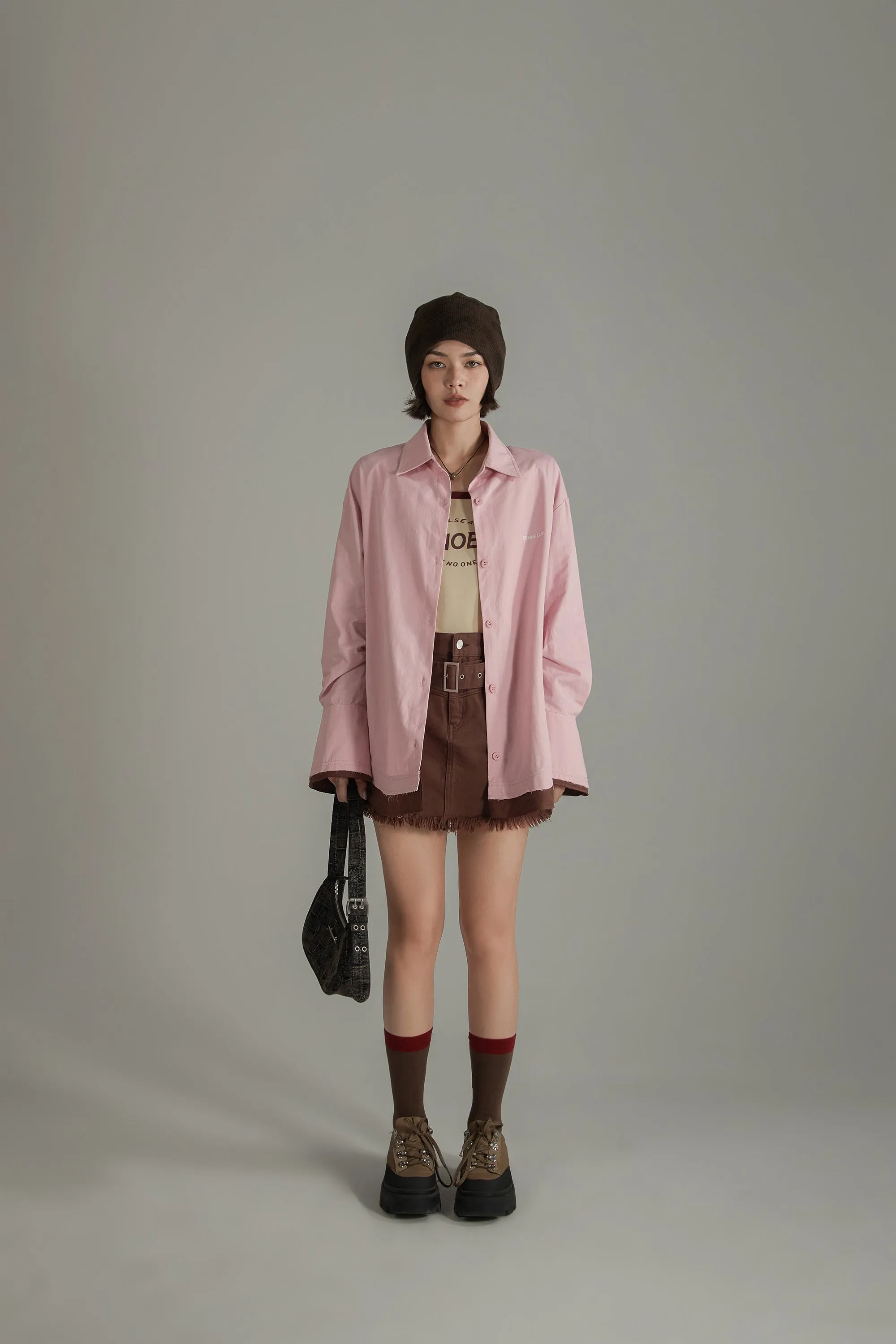 Color Matching Loose Fit Shirt