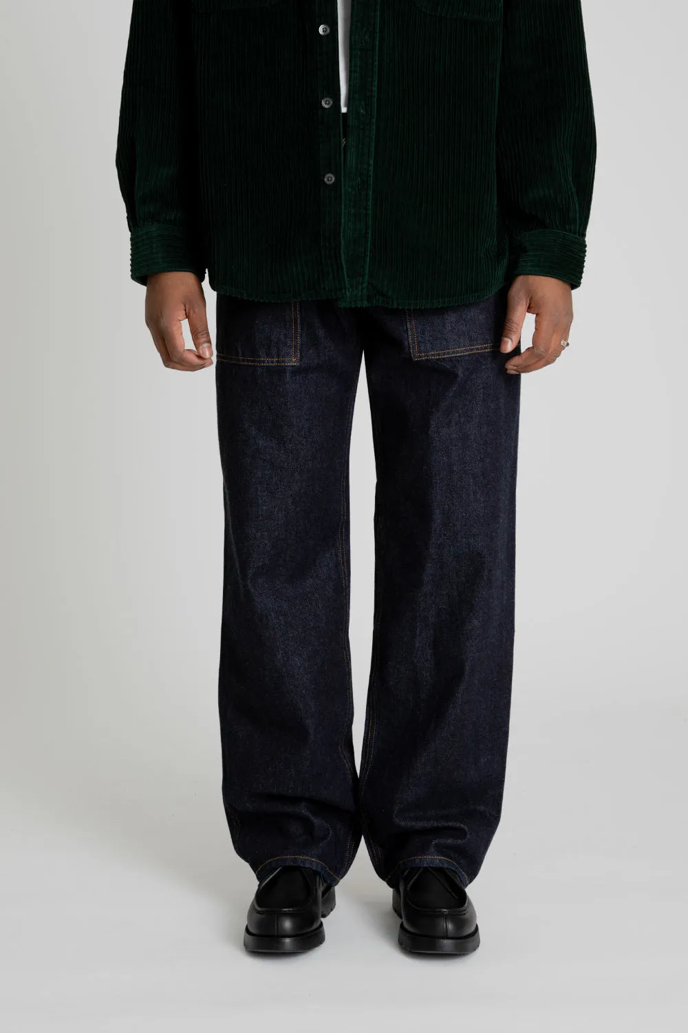 Denim Wide Fatigue Pants - Indigo