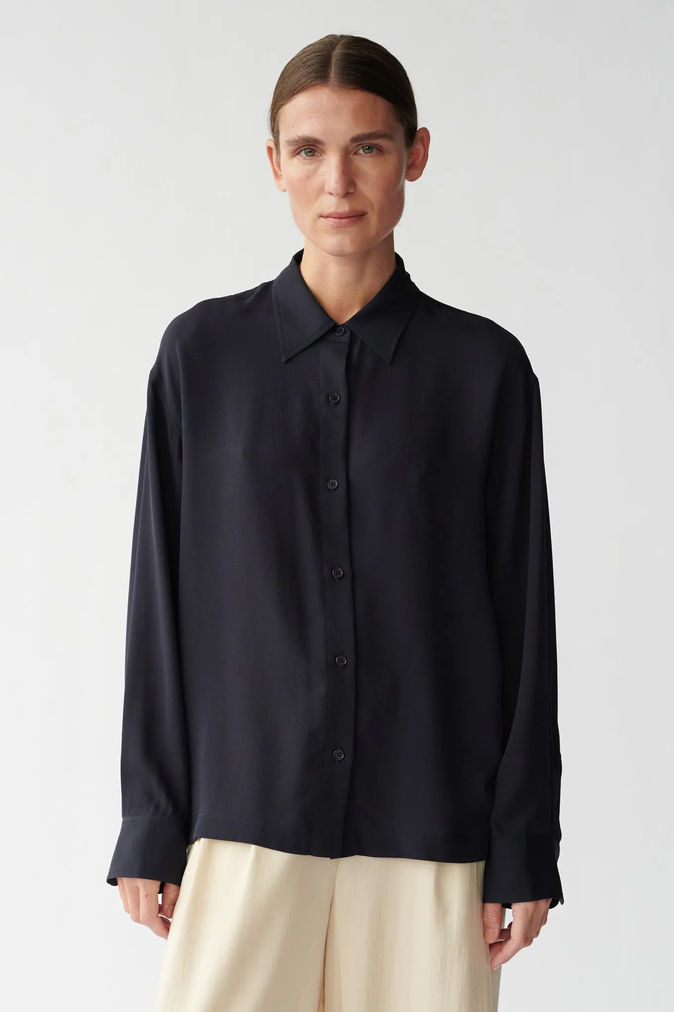 SOPHIE SHIRT - BLACK - SILK GEORGETTE